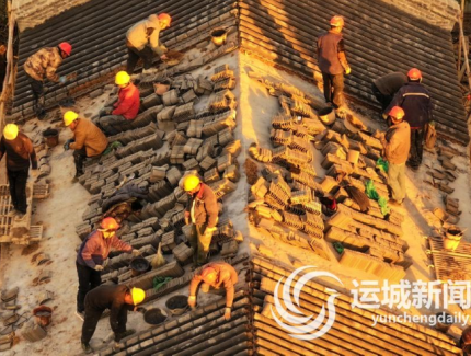 新绛县绛州署保护利用设施建设项目工地加紧施工